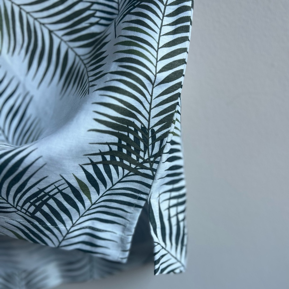LOFT Linen Blend Palm Leaf Print Loose V-Neck Tank Size L NWT - Picture 6 of 7
